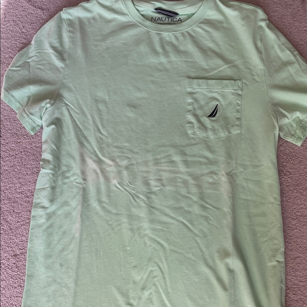 Nautica Light Green Crew Neck Tee